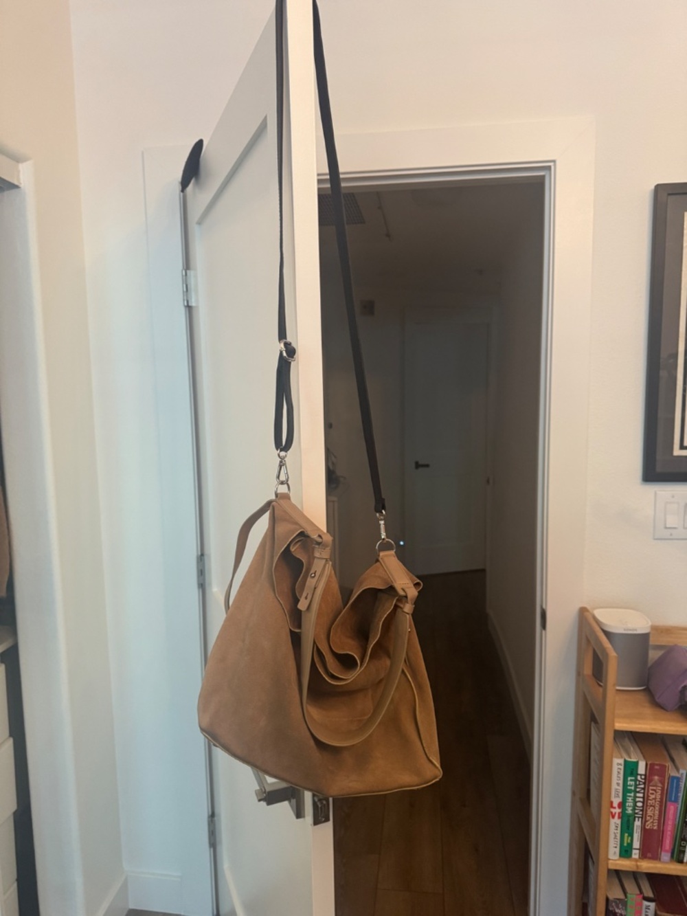 ALLSAINTS Paradise North South Suede Tote (TAN) - Picture 10 of 12